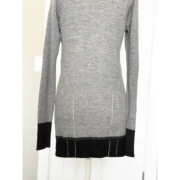 Rag & Bone Small Mock Neck Ribbed Gray Extra Fine Merino Wool Sweater - Picture 4 of 7